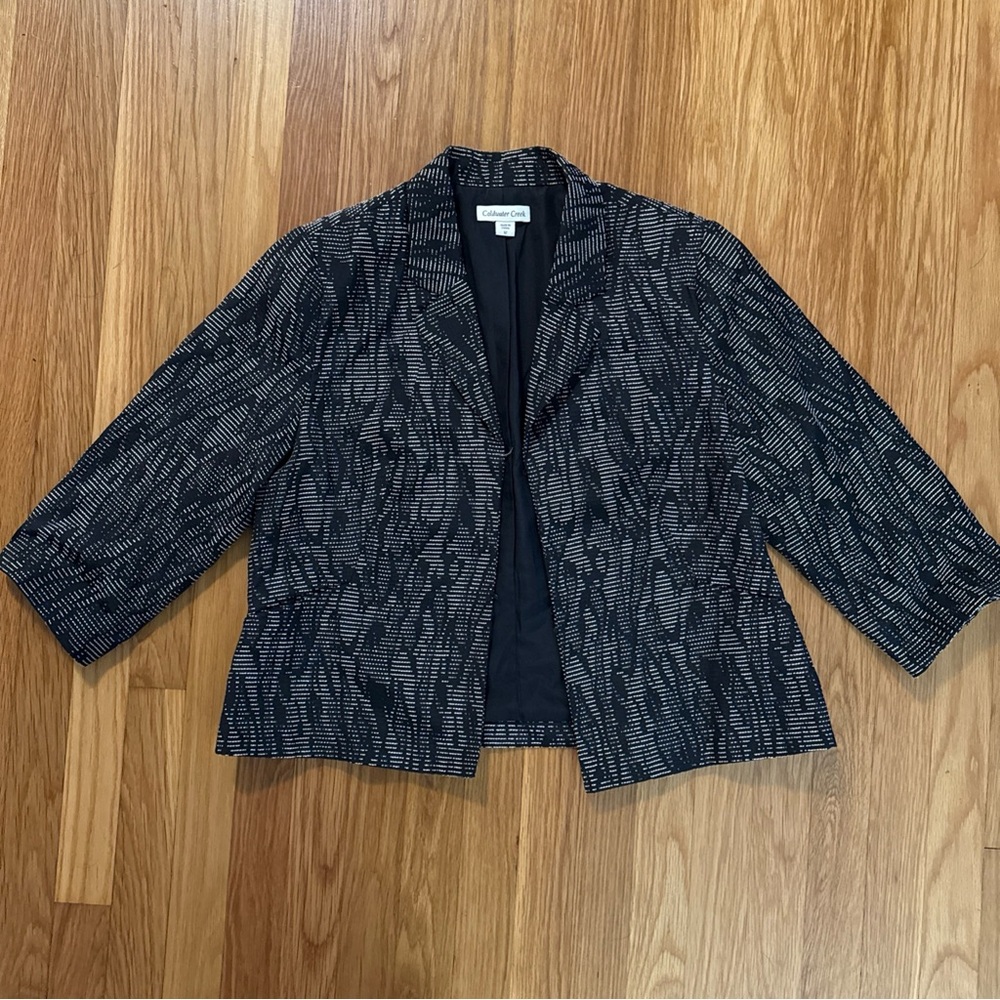 Coldwater Creek Women’s Black and White Blazer Size 12